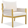 K&K 4 Piece Rope Patio Furniture Set, Outdoor Furniture With Tempered Glass Table, Patio Conversation Set Deep Seating With Thick Cushion For Backyard Porch Balcony Beige&Mustard Yellow Yes Complete Patio Set Beige Yellow Weather Resistant Frame Fade