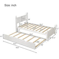 Twin Size Solid Wood Platform Bed Frame With Trundle For Limited Space Kids, Teens, Adults, No Need Box Spring, White Box Spring Not Required Twin White Wood Bedroom Mid Century Modern,Modern Pine Bed Frame Wood