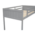 Twin Size Wood Low Loft Bed With Ladder, Ladder Can Be Placed On The Left Or Right, Gray Box Spring Not Required Twin Gray Wood Bedroom Solid Wood Mdf