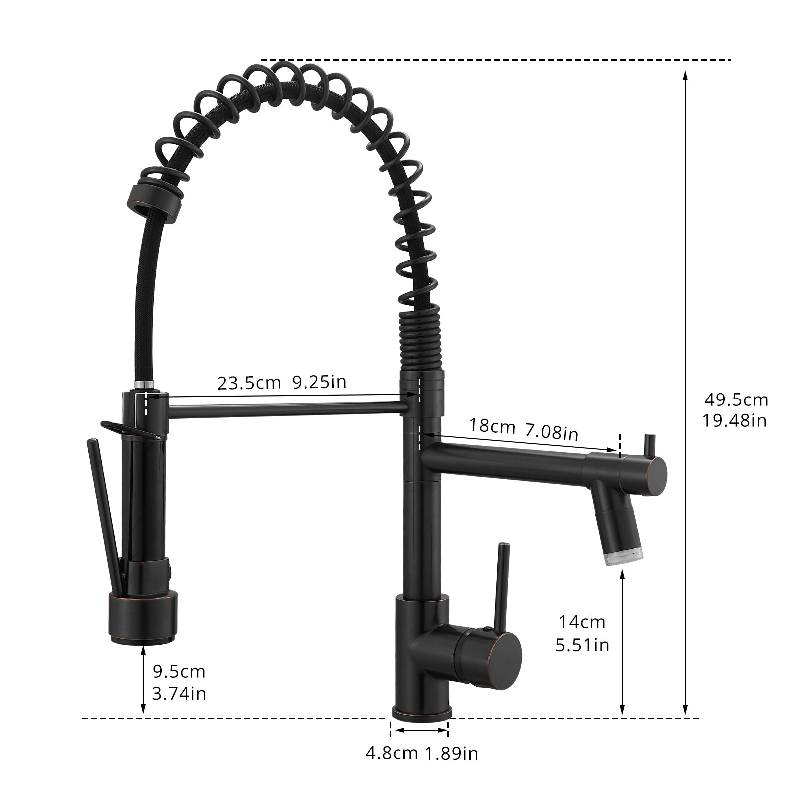 Commercial Led Kitchen Faucet With Pull Down Sprayer, Single Handle Single Lever Kitchen Sink Faucet Oil Rubbed Bronze Kitchen Contemporary Ceramic Brass