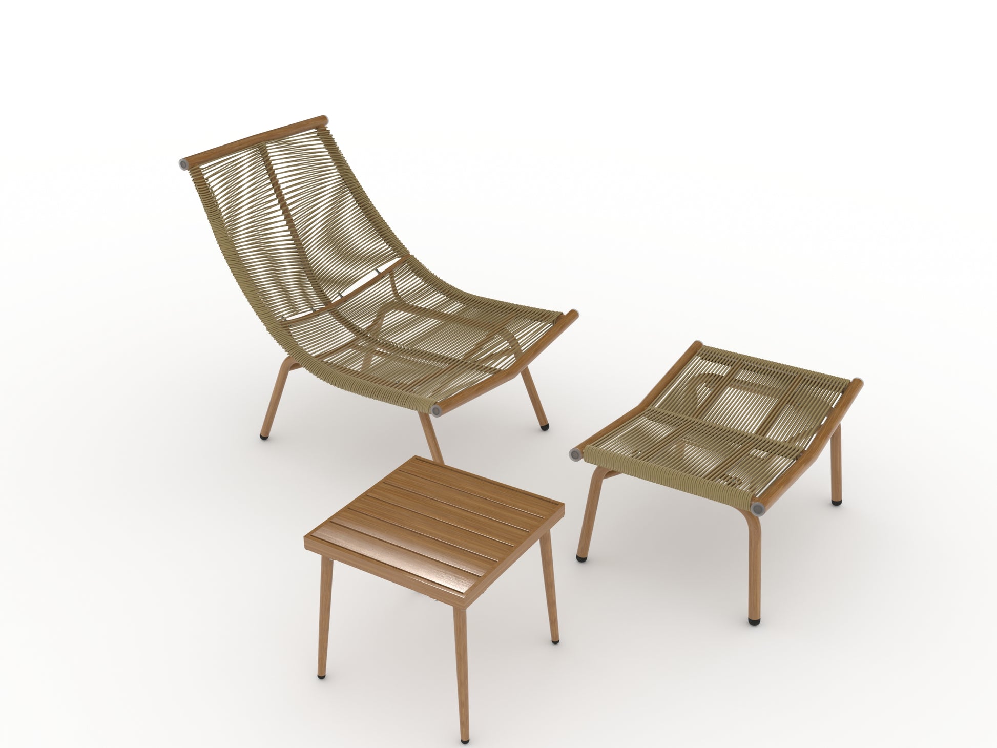Chaise Lounge Chair With Table For Outdoor Indoor Wood Color Alloy Frame 380Lbs Capacity With Cushion Recliner For Camping Gaming Lunch Break Garden Party Sunbathing Wood Iron