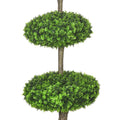 Homcom Set Of 2 Artificial Boxwood Topiary Trees In Pots, 43.25