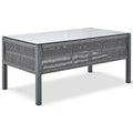 K&K 4 Piece Rope Patio Furniture Set, Outdoor Furniture With Tempered Glass Table, Patio Conversation Set Deep Seating With Thick Cushion For Backyard Porch Balcony Grey Yes Complete Patio Set Grey Weather Resistant Frame Fade Resistant Cushion Garden &