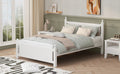Full Size Solid Wood Platform Bed Frame For Kids, Teens, Adults, No Need Box Spring, White Box Spring Not Required Full White Wood Bedroom Mid Century Modern,Modern Pine Bed Frame Wood