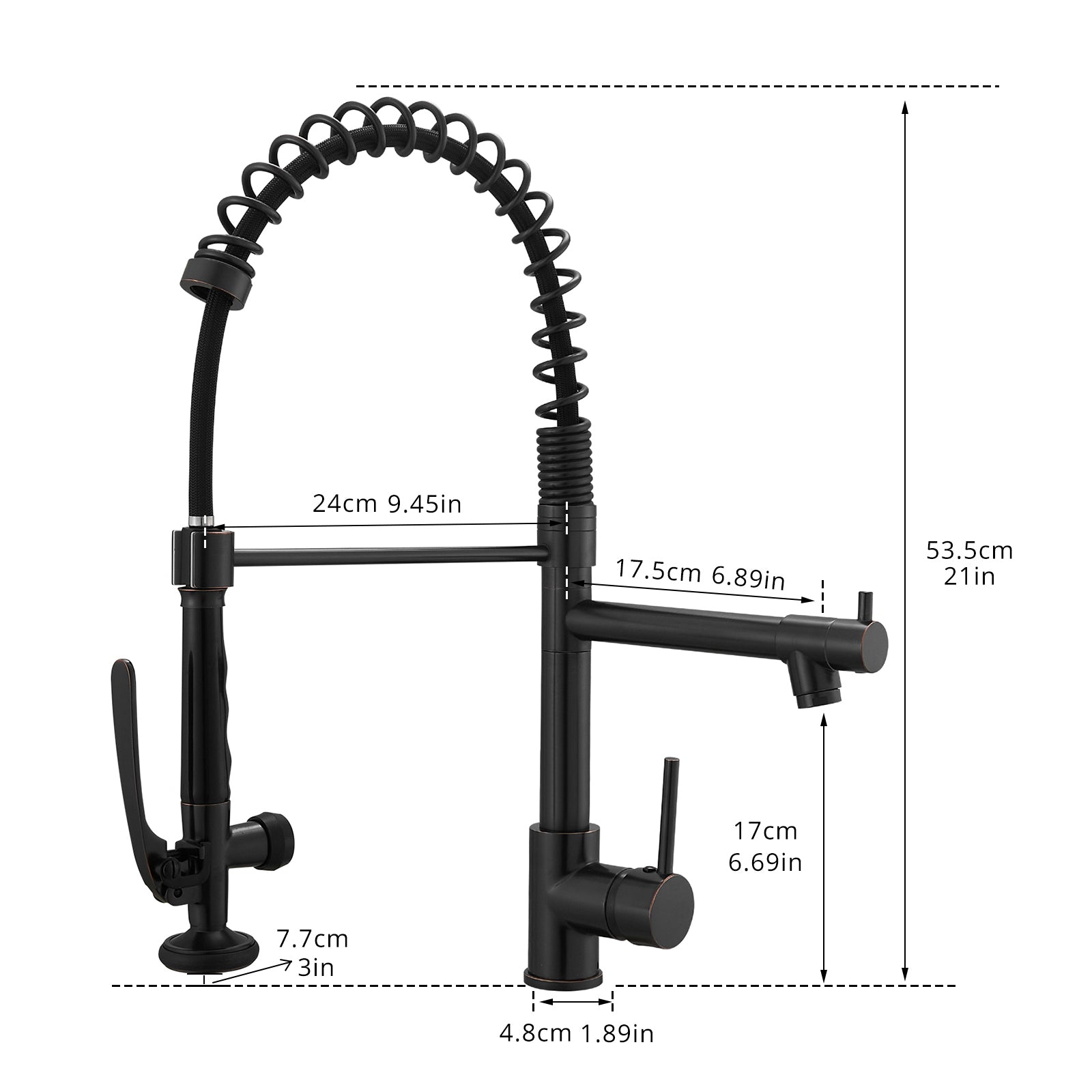 Commercial Kitchen Faucet With Pull Down Sprayer, Single Handle Single Lever Kitchen Sink Faucet Oil Rubbed Bronze Kitchen Contemporary Ceramic Brass