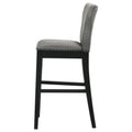 Grey And Black Stool With Trim Set Of 2 Grey Dining Room Wipe Clean Transitional Bar Stools Solid Back Foam Upholstered