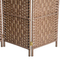 Homcom 6' Tall Wicker Weave 4 Panel Room Divider Privacy Screen Natural Natural Wood