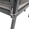 K&K 4 Piece Rope Patio Furniture Set, Outdoor Furniture With Tempered Glass Table, Patio Conversation Set Deep Seating With Thick Cushion For Backyard Porch Balcony Grey Yes Complete Patio Set Grey Weather Resistant Frame Fade Resistant Cushion Garden &