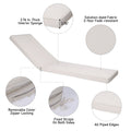 2Pcs Set Outdoor Lounge Chair Cushion Replacement Patio Funiture Seat Cushion Chaise Lounge Cushion Beige Beige Polyester