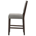 Grey And Espresso Stool With Footrest Set Of 2 Grey Espresso Dining Room Wipe Clean Transitional Bar Stools Open Back Wood