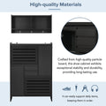 Multi Functional Shoe Cabinet With Wall Cabinet, Space Saving Design Foyer Cabinet With 2 Flip Drawers, Versatile Side Cabinet For Hallway, Black Black Primary Living Space Particle Board