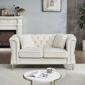 3 Seater 2 Seater Combination Sofa Tufted Couch With Rolled Arms And For Living Room, Bedroom, Office, Apartment, Four Pillows Beige Foam Velvet