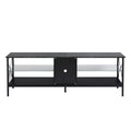 Tv Stand,Iron Tv Cabinet,Entertainment Center, Tv Set, Media Console, With Led Lights, Remote Control,Toughened Glass Stand,Can Be Placed In The Living Room, Bedroom, Color:Black With Marble Texture Black Primary Living Space 60 69 Inches 60 69 Inches 65