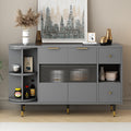 Rotating Storage Cabinet With 2 Doors And 2 Drawers, Suitable For Living Room, Study, And Balcony 1 2 Shelves Gray Mdf