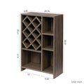 Kitchen Bar Table With Storage Shelves Dark Oak Mdf