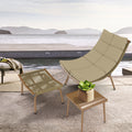 Chaise Lounge Chair With Table For Outdoor Indoor Wood Color Alloy Frame 380Lbs Capacity With Cushion Recliner For Camping Gaming Lunch Break Garden Party Sunbathing Wood Iron