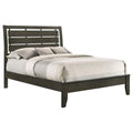 Mod Grey Slat Back Full Panel Bed Box Spring Required Full Grey Wood Gray Bedroom Transitional Rubberwood Panel Wood