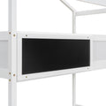 Twin Over Full House Bunk Bed With Storage Staircase And Blackboard,White Old Sku: Gx001701Aak Box Spring Not Required White Wood Bedroom Bunk Pine