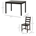Homcom 5 Piece Dining Room Table Set, Wooden Kitchen Table And Chairs For Dinette, Breakfast Nook, Chestnut Brown Brown Wood