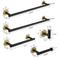 5 Pieces Brushed Nickel Gold Bathroom Accessories Set, Stainless Steel Bathroom Hardware Set, Bath Towel Bar Set, Towel Racks For Bathroom Wall Mounted. Black Gold Bathroom Classic,Industrial,Modern Stainless Steel