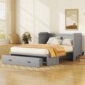 Queen Size Murphy Bed With Usb Port And A Large Drawer, Gray Gray Solid Wood Mdf