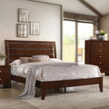 Rich Merlot Slatted Full Panel Bed Full Brown Wood Bedroom Transitional Kids Wood