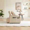 3 In 1 Sofa Bed, Convertible Sleeper Chair Sofa Bed Adjustable Pull Out Sleeper Chair Bed Multi Pockets Folding Sofa Bed For Living Room Bedroom Small Space Beige Velvet 1 Seat