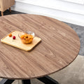 47 Inch, Round Dining Table Set For 2 4 People, Walnut Wood Effect, Suitable For Dining, Living And Banquet Walnut Brown Modern Round Kitchen & Dining Tables Mdf Steel