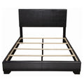 Black Full Panel Bed Box Spring Required Full Black Wood Bedroom Transitional Rubberwood Panel Upholstered