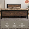 Homcom Full Bed Frame With Headboard & Footboard, Strong Metal Slat Support Bed Frame W Underbed Storage Space, No Box Spring Needed, 56.75''X76.75''X40.5'' Black Mdf