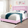 Pink Velvet Upholstered Bed Frame With Adjustable Features, Teenage Girl'S Favorite Pink Collection. Box Spring Not Required Queen Pink Wood Espresso Bedroom Minimalist,Shabby Chic,Ultra Modern Rubberwood Adjustable Bedbase Fiber Foam And Polyester Fiber