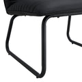 Black Minimalist Armless Sofa Chair With Pu Backrest, Paired With Black Metal Legs, Suitable For Offices, Restaurants, Kitchens, And Bedrooms Black Metal