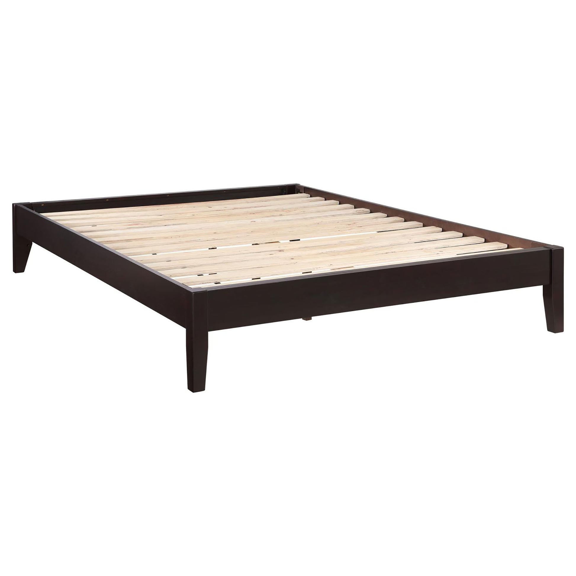 Cappuccino Queen Platform Bed Queen Brown Wood Bedroom Transitional Pine Bed Frame Wood