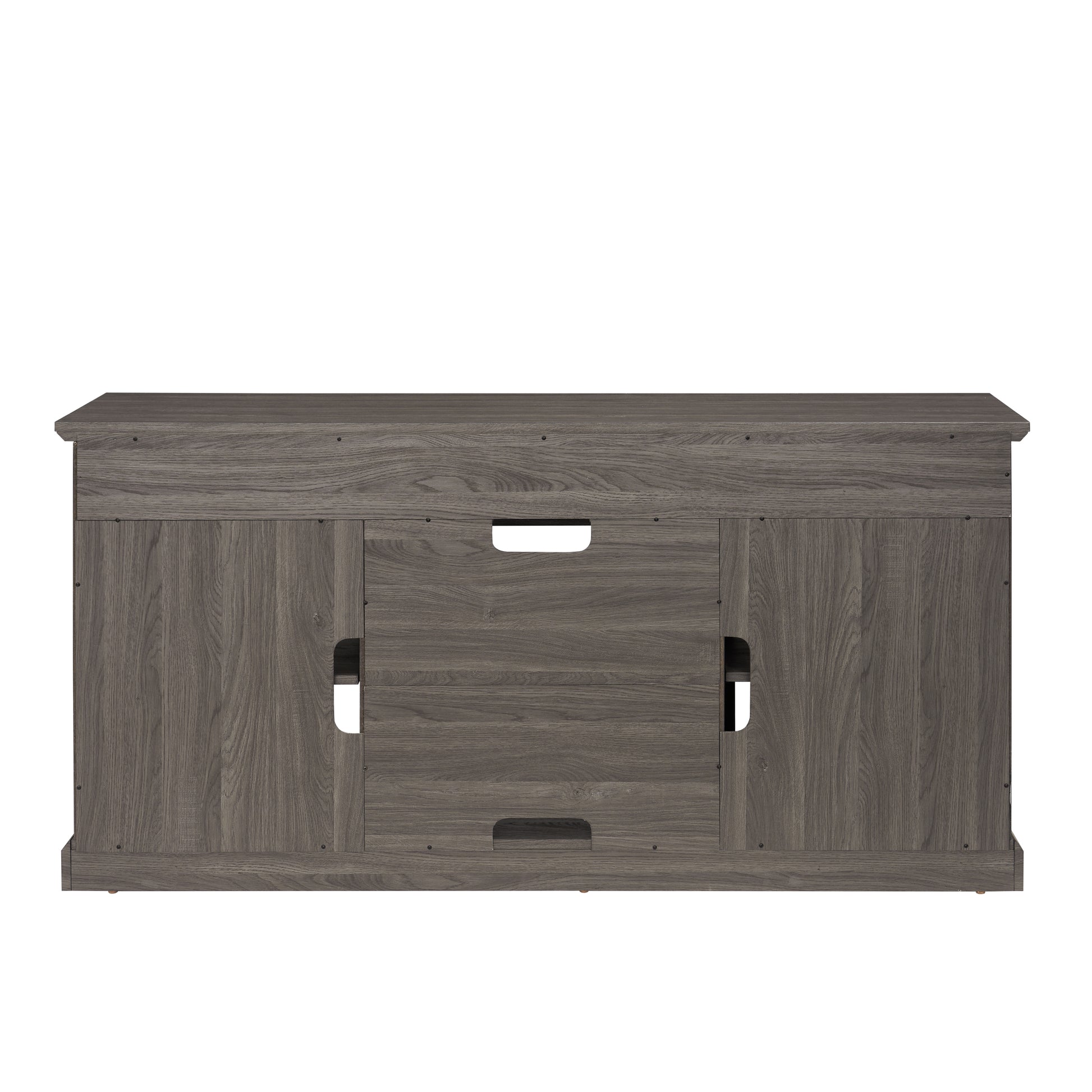 Contemporary Tv Media Stand Modern Entertainment Console For Tv Up To 65" With Open And Closed Storage Space, Dark Walnut Black, 60"W*15.75"D*29"H Black Dark Walnut Primary Living Space 60 69 Inches 60 69 Inches 65 Inches Mdf