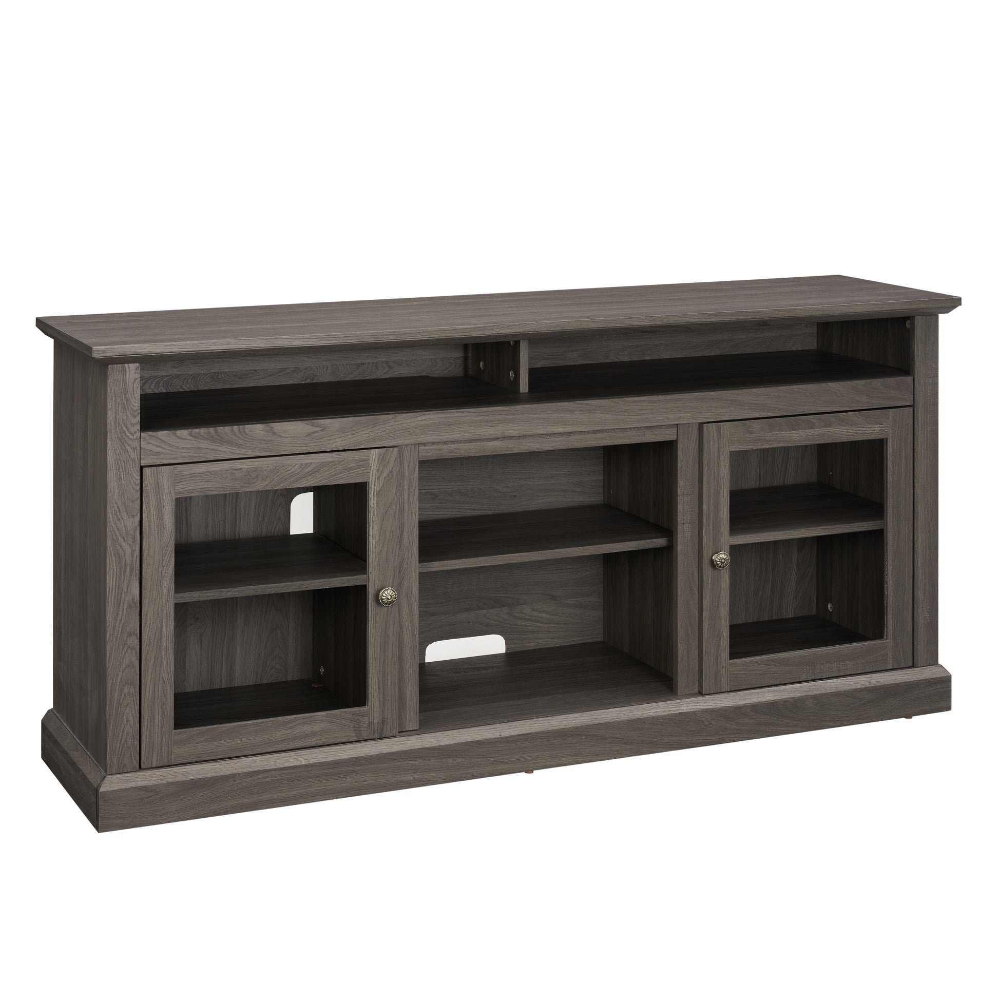 Contemporary Tv Media Stand Modern Entertainment Console For Tv Up To 65" With Open And Closed Storage Space, Dark Walnut Black, 60"W*15.75"D*29"H Black Dark Walnut Primary Living Space 60 69 Inches 60 69 Inches 65 Inches Mdf