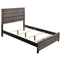 Rustic Grey Oak Queen Panel Bed Box Spring Required Queen Grey Wood Bedroom Transitional Rubberwood Panel Wood