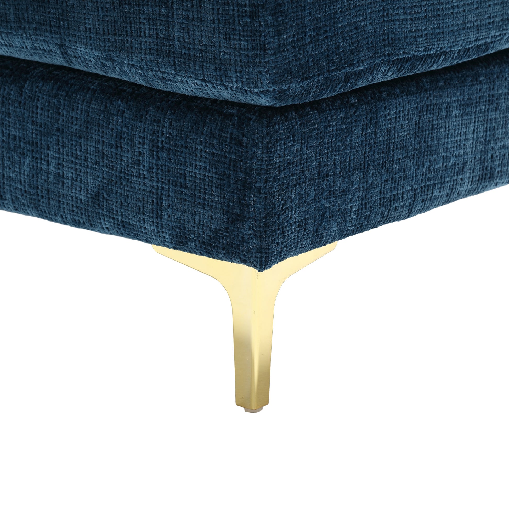 United Modern Large Chenille Fabric U Shape Sectional Sofa Blue Chenille