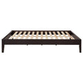 Cappuccino Full Platform Bed Box Spring Not Required Full Brown Wood Bedroom Transitional Rubberwood Bed Frame Wood