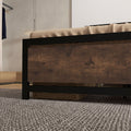 Homcom Full Bed Frame With Headboard & Footboard, Strong Metal Slat Support Bed Frame W Underbed Storage Space, No Box Spring Needed, 56.75''X76.75''X40.5'' Black Mdf