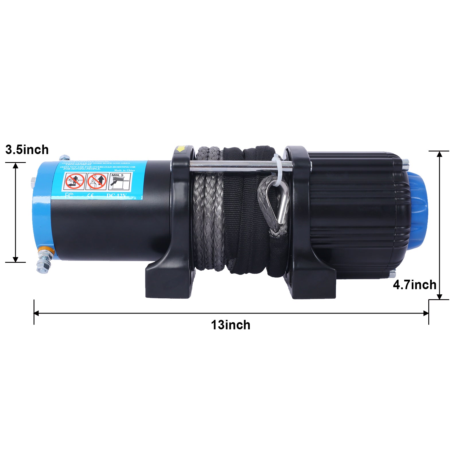 4500 Lb Winch Atv Utv Electric Winch,12V Waterproof Winch Synthetic Rope Trailer Electric Winch With Wired Remote And Wireless Remote For Atv Utv Towing,Boat,Off Road Black Steel