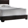 Dark Brown Full Panel Bed Full Brown Wood Bedroom Transitional Rubberwood Panel Upholstered