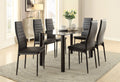 Modern Style Black Metal Finish Side Chairs 2Pc Set Faux Leather Upholstery Contemporary Dining Room Furniture Black Dining Room Contemporary,Modern Side Chair Metal