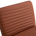 Brown Minimalist Armless Sofa Chair With Pu Backrest And Black Metal Legs, Suitable For Offices, Restaurants, Kitchens, And Bedrooms Brown Metal