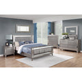 Metallic Full Mercury Bed Full Silver Wood Bedroom Glam Poplar Panel Faux Leather Wood
