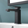 Black Bathroom Faucet, Brushed Black Faucet For Bathroom Sink, Black Single Hole Bathroom Faucet Modern Single Handle Vanity Basin Faucet Bathroom Joystick Geometric One Black Side Sprayer Deck Mounted Cartridge Valve Single Hole Faucets Matte Black