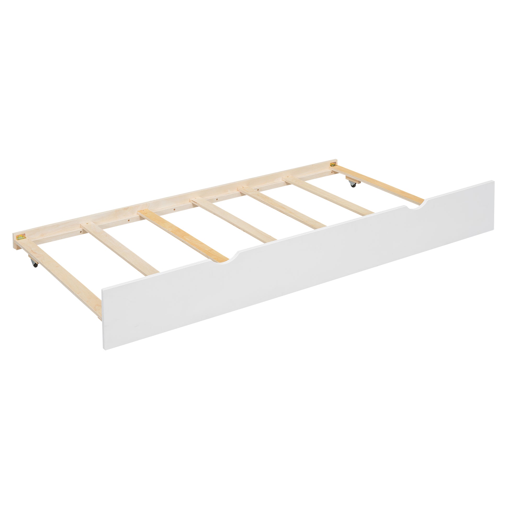 Twin Over Twin House Bunk Bed With Trundle And Slide, Storage Staircase, Roof And Window Design, White Old Sku: Gx000931Aak Box Spring Not Required Twin White Wood Bedroom Bunk Pine