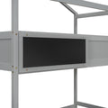 Twin Over Full House Bunk Bed With Storage Staircase And Blackboard,Gray Old Sku: Gx001701Aae Box Spring Not Required Gray Wood Bedroom Bunk Pine