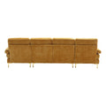 United Modern Large Chenille Fabric U Shape Sectional Sofa Yellow Chenille