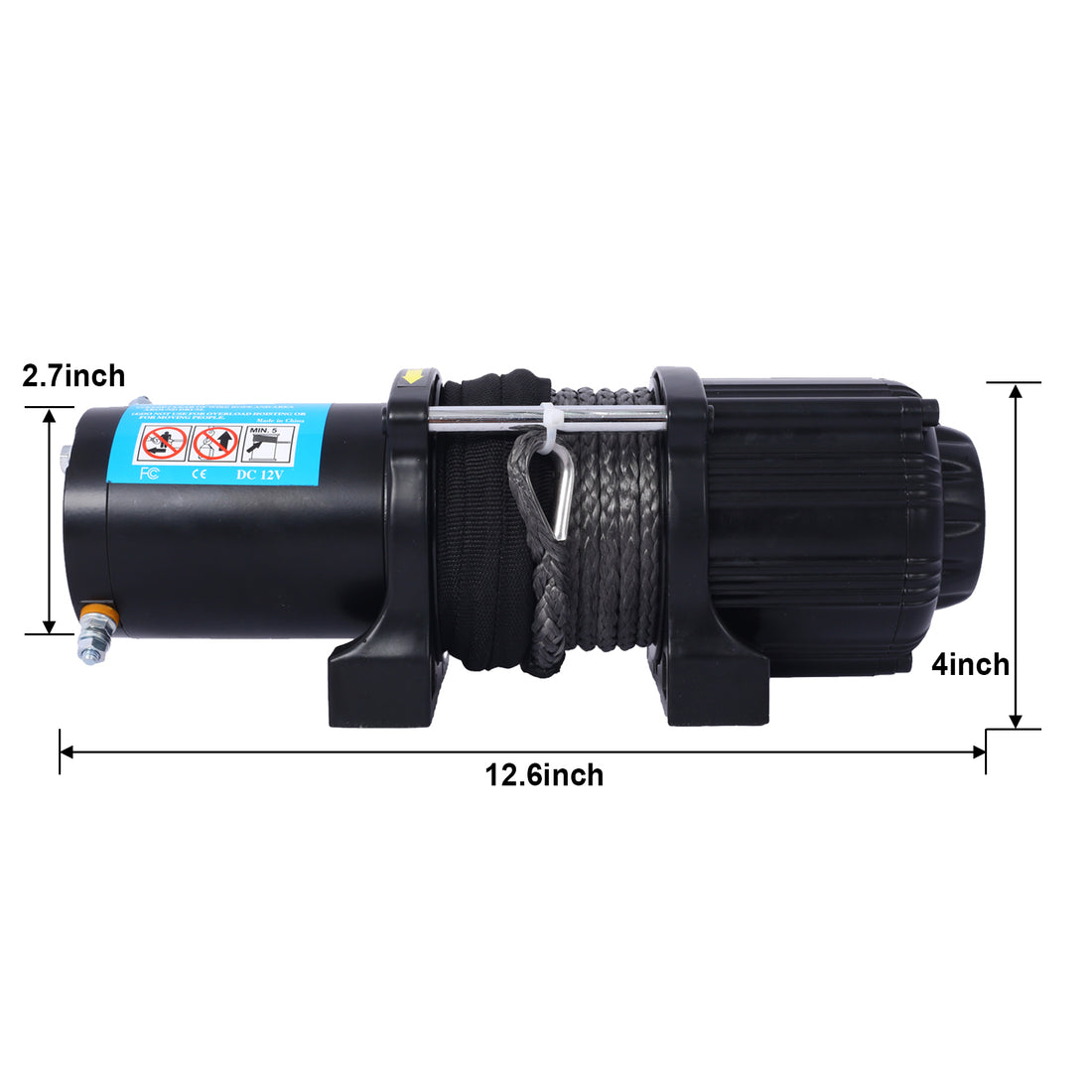 3500 Lb Winch Atv Utv Electric Winch,12V Waterproof Winch Synthetic Rope Trailer Electric Winch With Wired Remote And Wireless Remote For Atv Utv Towing,Boat,Off Road Black Steel