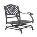 Stylish Outdoor Patio Aluminum Motion Club Chairs With Cushion, Set Of 2, Sandstorm Antique Gray Aluminium